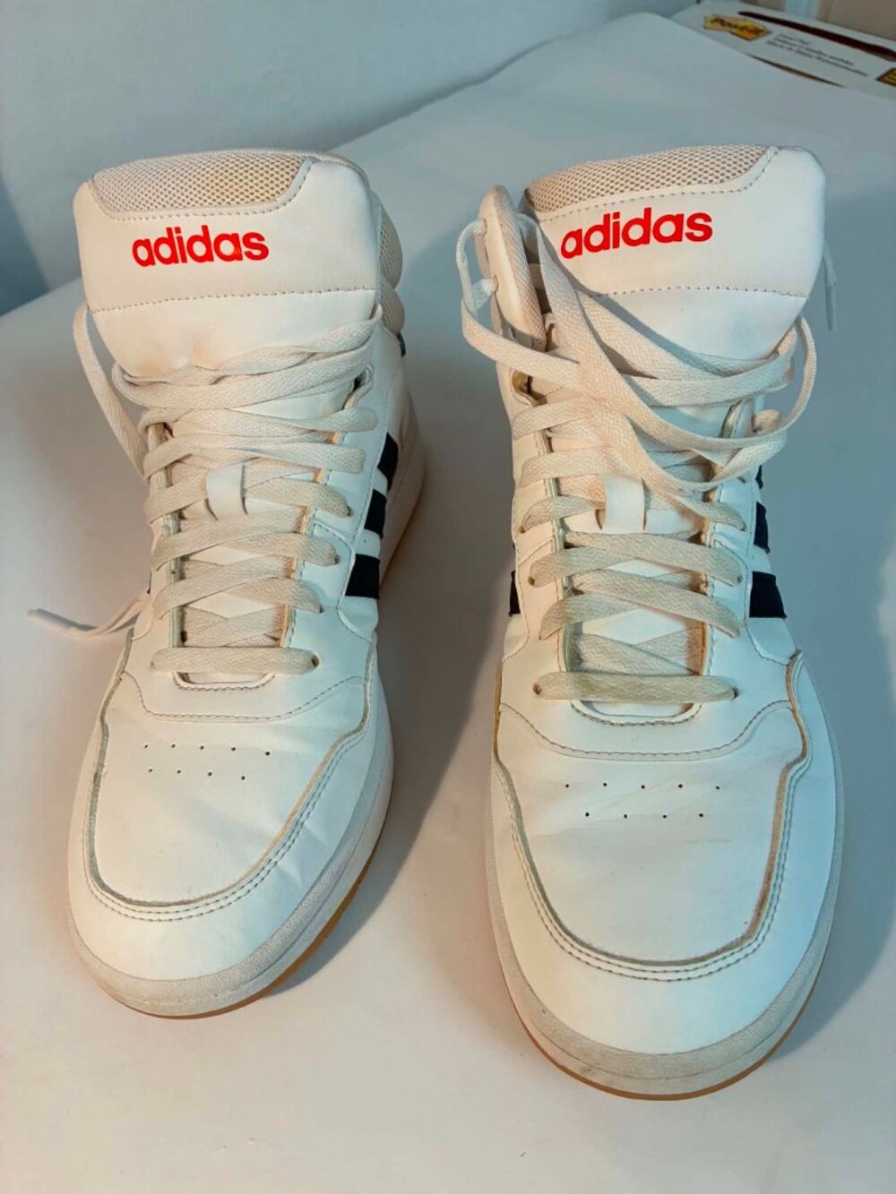 Adidas Hoops 3.0 Mid Sneakers Men 10 White 3 Stripe